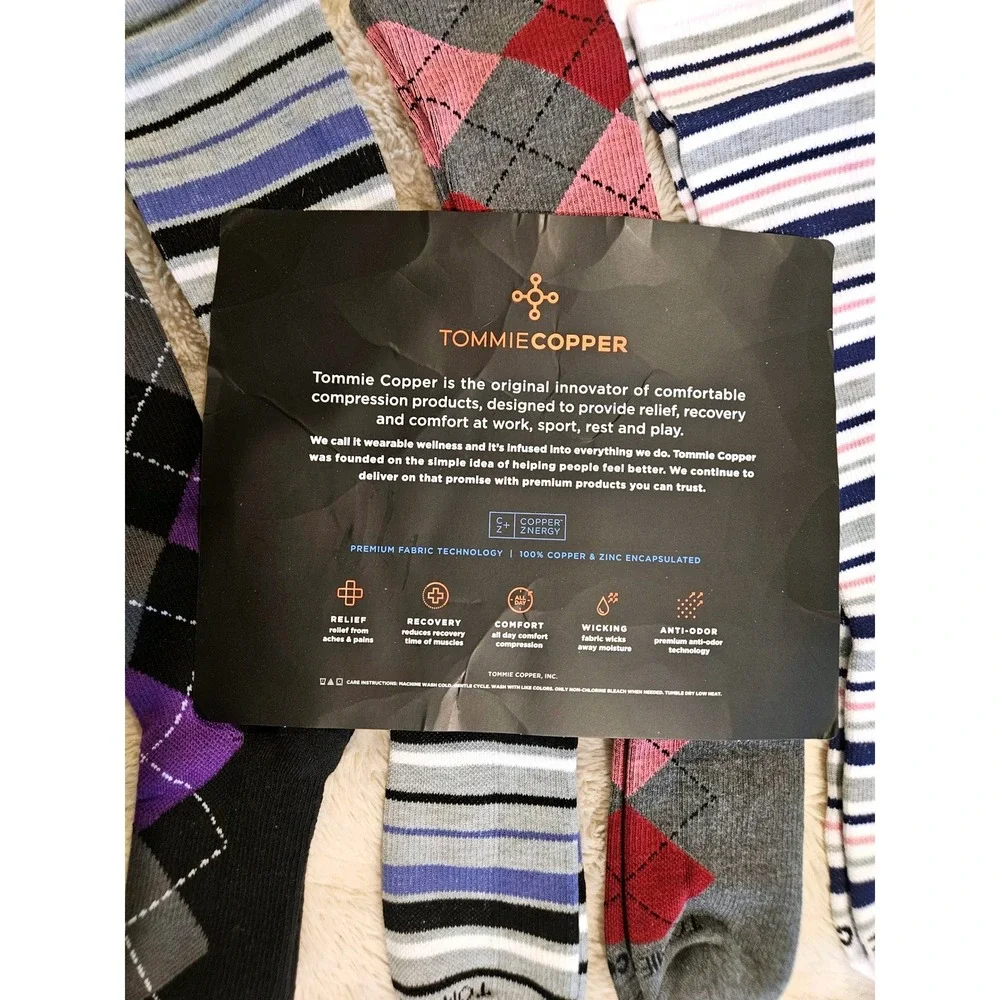 Tommie Copper OTC Compression Socks 4-Pack Womens Size 10.5-12 Large